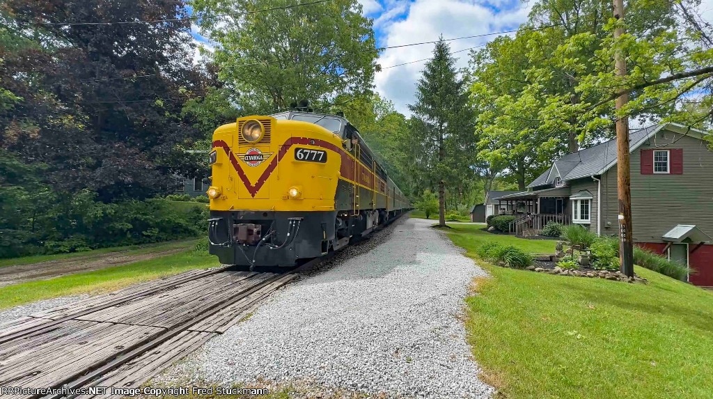 CVSR 6777 leads as they enter town.